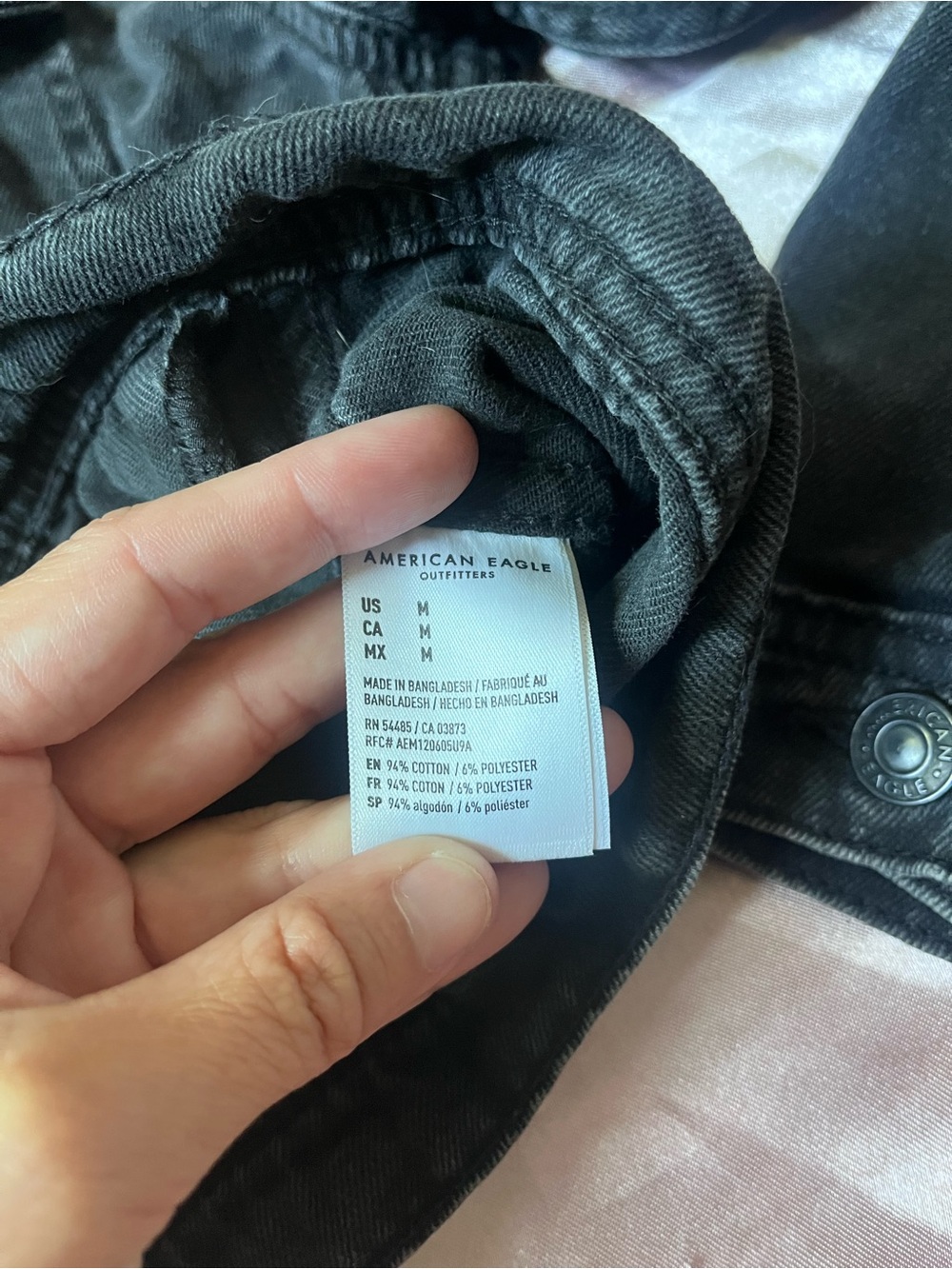 American Eagle Outfitters Washed Black Denim Jacket - Picture 5 of 10